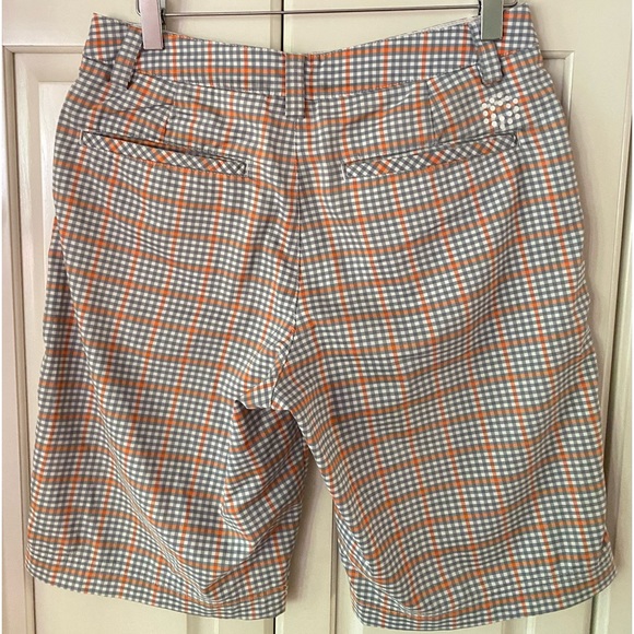 Puma DryCell Men’s Shorts Size 28 Plaid Gray Orange. 4 pockets. Golf or casual. - Picture 3 of 10